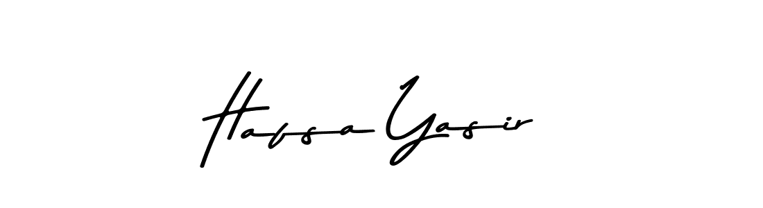 How to make Hafsa Yasir name signature. Use Asem Kandis PERSONAL USE style for creating short signs online. This is the latest handwritten sign. Hafsa Yasir signature style 9 images and pictures png