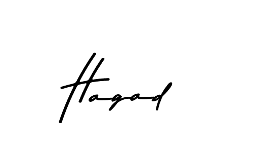 Create a beautiful signature design for name Hagad. With this signature (Asem Kandis PERSONAL USE) fonts, you can make a handwritten signature for free. Hagad signature style 9 images and pictures png