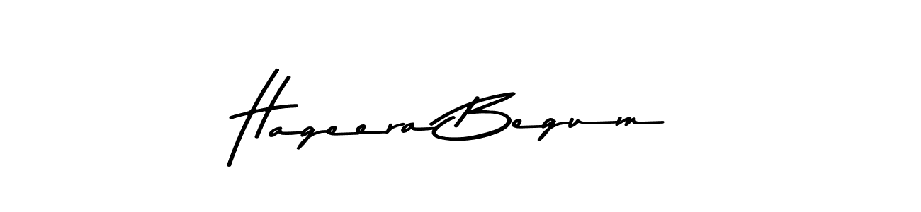 How to make Hageera Begum name signature. Use Asem Kandis PERSONAL USE style for creating short signs online. This is the latest handwritten sign. Hageera Begum signature style 9 images and pictures png