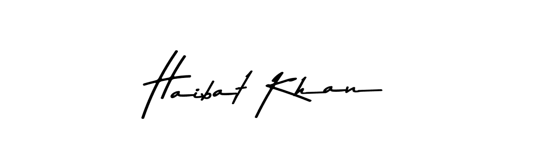 The best way (Asem Kandis PERSONAL USE) to make a short signature is to pick only two or three words in your name. The name Haibat Khan include a total of six letters. For converting this name. Haibat Khan signature style 9 images and pictures png