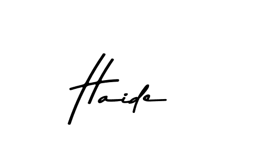 Use a signature maker to create a handwritten signature online. With this signature software, you can design (Asem Kandis PERSONAL USE) your own signature for name Haide. Haide signature style 9 images and pictures png