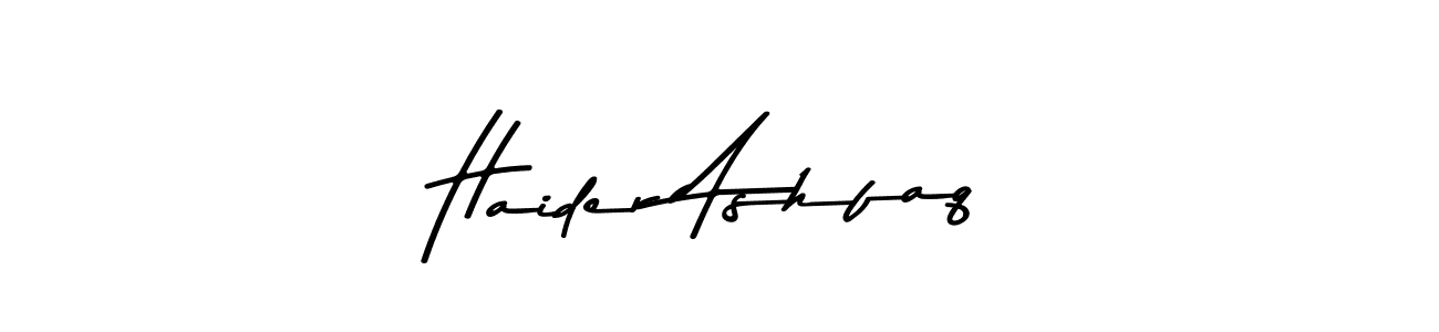 The best way (Asem Kandis PERSONAL USE) to make a short signature is to pick only two or three words in your name. The name Haider Ashfaq include a total of six letters. For converting this name. Haider Ashfaq signature style 9 images and pictures png