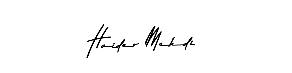 Make a beautiful signature design for name Haider Mehdi. Use this online signature maker to create a handwritten signature for free. Haider Mehdi signature style 9 images and pictures png