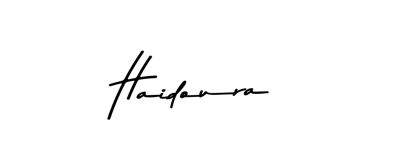 How to make Haidoura name signature. Use Asem Kandis PERSONAL USE style for creating short signs online. This is the latest handwritten sign. Haidoura signature style 9 images and pictures png