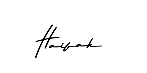 How to make Haifah name signature. Use Asem Kandis PERSONAL USE style for creating short signs online. This is the latest handwritten sign. Haifah signature style 9 images and pictures png