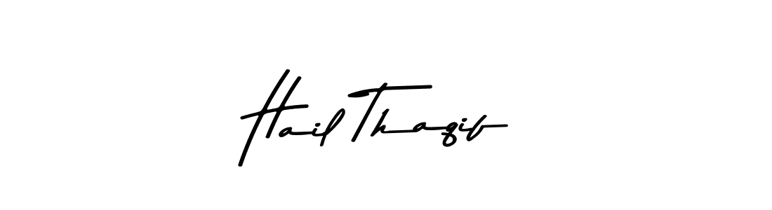 How to make Hail Thaqif name signature. Use Asem Kandis PERSONAL USE style for creating short signs online. This is the latest handwritten sign. Hail Thaqif signature style 9 images and pictures png