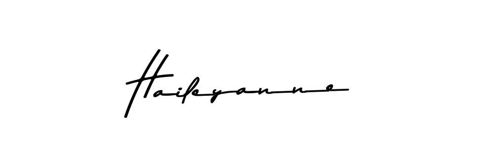 How to make Haileyanne name signature. Use Asem Kandis PERSONAL USE style for creating short signs online. This is the latest handwritten sign. Haileyanne signature style 9 images and pictures png