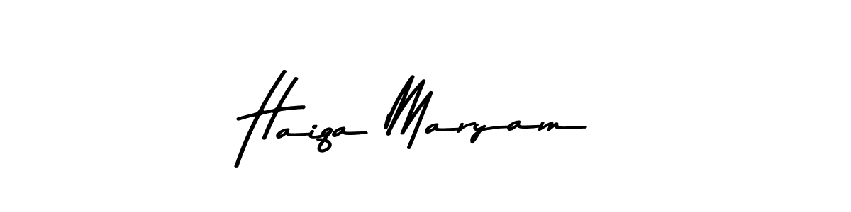 Create a beautiful signature design for name Haiqa Maryam. With this signature (Asem Kandis PERSONAL USE) fonts, you can make a handwritten signature for free. Haiqa Maryam signature style 9 images and pictures png