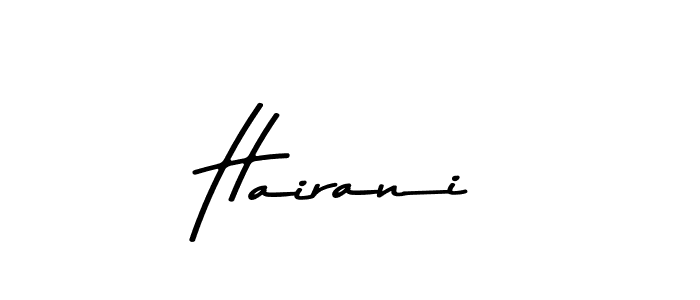 Make a beautiful signature design for name Hairani. With this signature (Asem Kandis PERSONAL USE) style, you can create a handwritten signature for free. Hairani signature style 9 images and pictures png