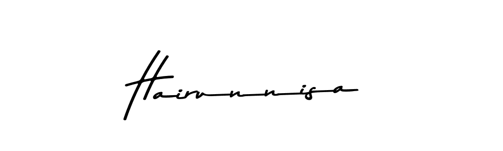 Create a beautiful signature design for name Hairunnisa. With this signature (Asem Kandis PERSONAL USE) fonts, you can make a handwritten signature for free. Hairunnisa signature style 9 images and pictures png