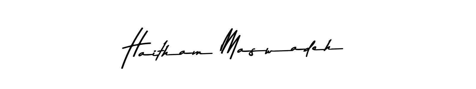 if you are searching for the best signature style for your name Haitham Maswadeh. so please give up your signature search. here we have designed multiple signature styles  using Asem Kandis PERSONAL USE. Haitham Maswadeh signature style 9 images and pictures png