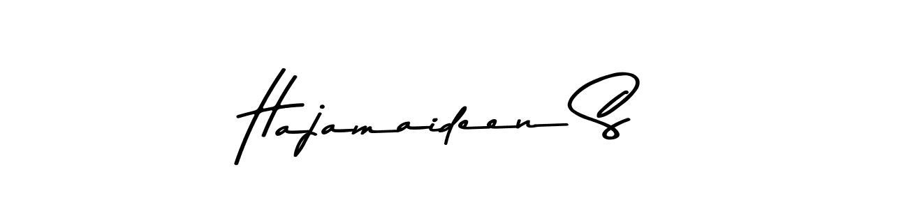 Create a beautiful signature design for name Hajamaideen S. With this signature (Asem Kandis PERSONAL USE) fonts, you can make a handwritten signature for free. Hajamaideen S signature style 9 images and pictures png