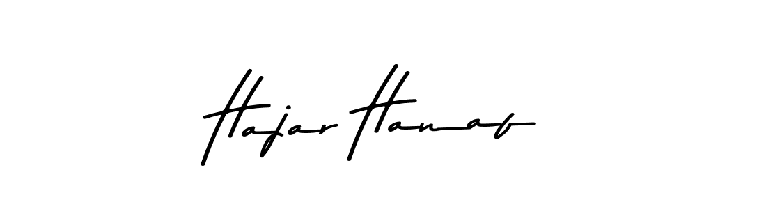 How to make Hajar Hanaf name signature. Use Asem Kandis PERSONAL USE style for creating short signs online. This is the latest handwritten sign. Hajar Hanaf signature style 9 images and pictures png