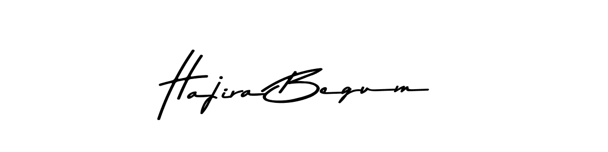 How to make Hajira Begum name signature. Use Asem Kandis PERSONAL USE style for creating short signs online. This is the latest handwritten sign. Hajira Begum signature style 9 images and pictures png