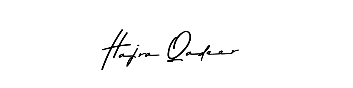 How to make Hajra Qadeer name signature. Use Asem Kandis PERSONAL USE style for creating short signs online. This is the latest handwritten sign. Hajra Qadeer signature style 9 images and pictures png