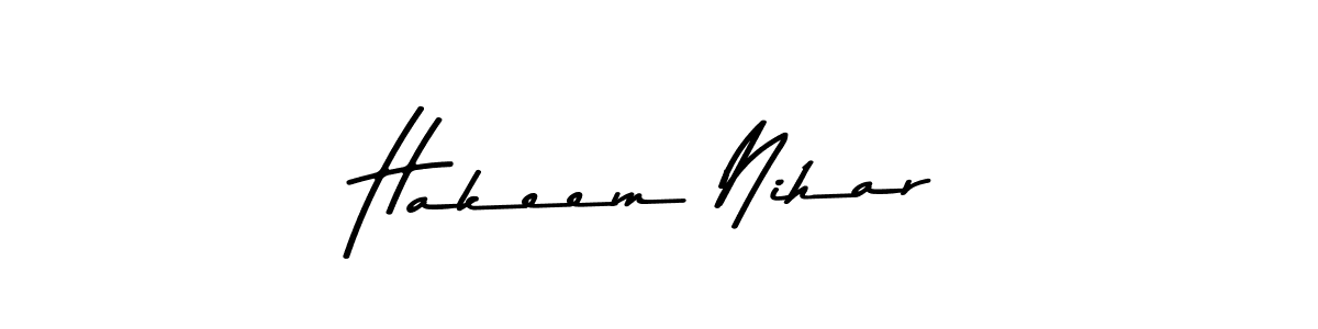 You should practise on your own different ways (Asem Kandis PERSONAL USE) to write your name (Hakeem Nihar) in signature. don't let someone else do it for you. Hakeem Nihar signature style 9 images and pictures png