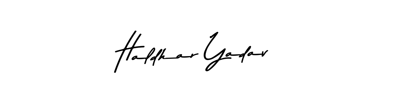 Design your own signature with our free online signature maker. With this signature software, you can create a handwritten (Asem Kandis PERSONAL USE) signature for name Haldhar Yadav. Haldhar Yadav signature style 9 images and pictures png