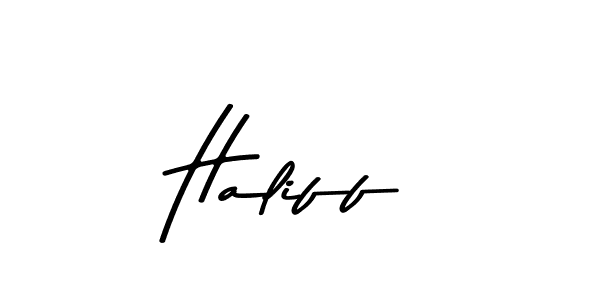 Design your own signature with our free online signature maker. With this signature software, you can create a handwritten (Asem Kandis PERSONAL USE) signature for name Haliff. Haliff signature style 9 images and pictures png