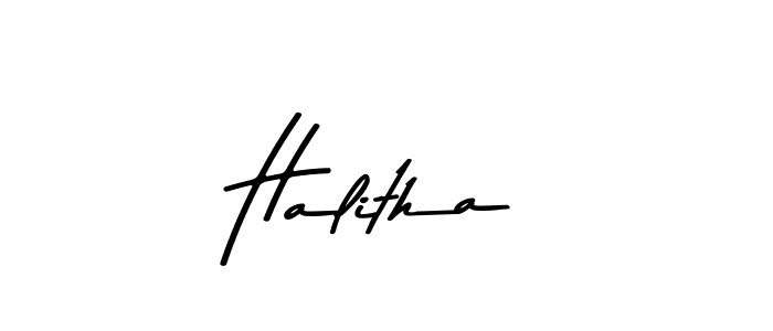 Design your own signature with our free online signature maker. With this signature software, you can create a handwritten (Asem Kandis PERSONAL USE) signature for name Halitha. Halitha signature style 9 images and pictures png