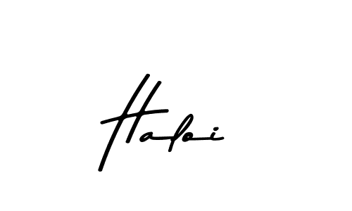 Create a beautiful signature design for name Haloi. With this signature (Asem Kandis PERSONAL USE) fonts, you can make a handwritten signature for free. Haloi signature style 9 images and pictures png