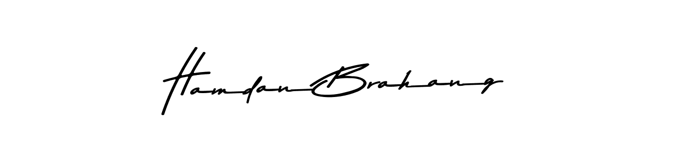 Create a beautiful signature design for name Hamdan Brahang. With this signature (Asem Kandis PERSONAL USE) fonts, you can make a handwritten signature for free. Hamdan Brahang signature style 9 images and pictures png