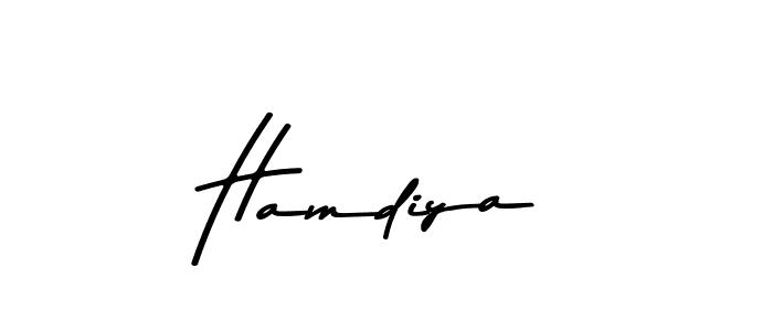 This is the best signature style for the Hamdiya name. Also you like these signature font (Asem Kandis PERSONAL USE). Mix name signature. Hamdiya signature style 9 images and pictures png