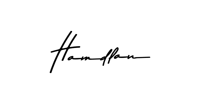 How to make Hamdlan name signature. Use Asem Kandis PERSONAL USE style for creating short signs online. This is the latest handwritten sign. Hamdlan signature style 9 images and pictures png