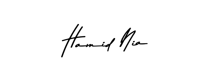 How to make Hamid Nia name signature. Use Asem Kandis PERSONAL USE style for creating short signs online. This is the latest handwritten sign. Hamid Nia signature style 9 images and pictures png