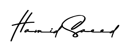 A classic penmanship look for Hamid Saeed. The Asem Kandis PERSONAL USE font brings timeless elegance and confidence to every signed document. Hamid Saeed signature style 9 images and pictures png