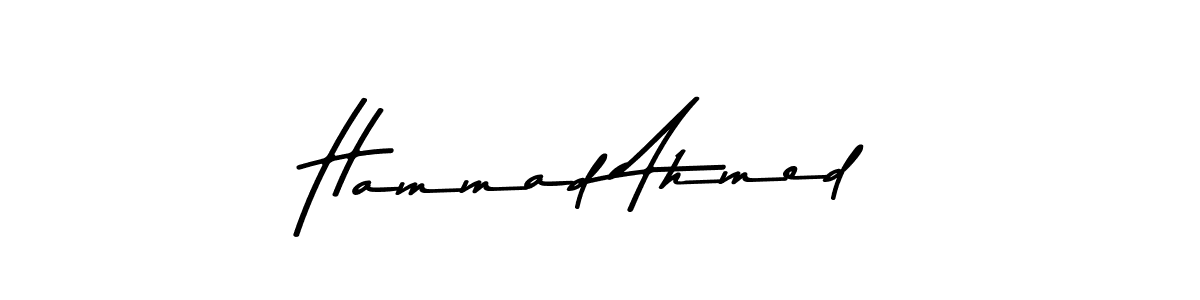 Create a beautiful signature design for name Hammad Ahmed. With this signature (Asem Kandis PERSONAL USE) fonts, you can make a handwritten signature for free. Hammad Ahmed signature style 9 images and pictures png