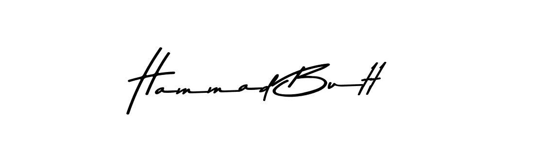 Create a beautiful signature design for name Hammad Butt. With this signature (Asem Kandis PERSONAL USE) fonts, you can make a handwritten signature for free. Hammad Butt signature style 9 images and pictures png