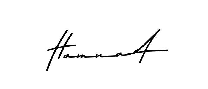 Make a beautiful signature design for name Hamna A. With this signature (Asem Kandis PERSONAL USE) style, you can create a handwritten signature for free. Hamna A signature style 9 images and pictures png