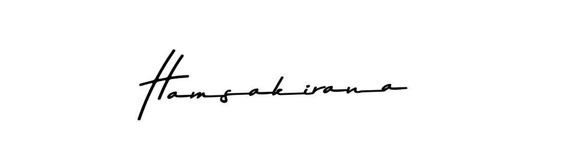 How to make Hamsakirana name signature. Use Asem Kandis PERSONAL USE style for creating short signs online. This is the latest handwritten sign. Hamsakirana signature style 9 images and pictures png