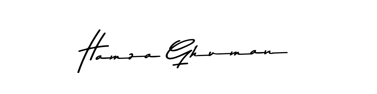 Design your own signature with our free online signature maker. With this signature software, you can create a handwritten (Asem Kandis PERSONAL USE) signature for name Hamza Ghuman. Hamza Ghuman signature style 9 images and pictures png