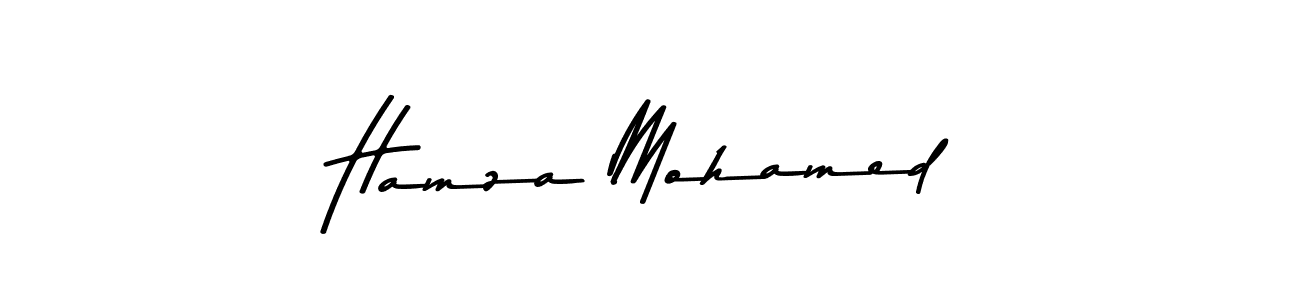Create a beautiful signature design for name Hamza Mohamed. With this signature (Asem Kandis PERSONAL USE) fonts, you can make a handwritten signature for free. Hamza Mohamed signature style 9 images and pictures png