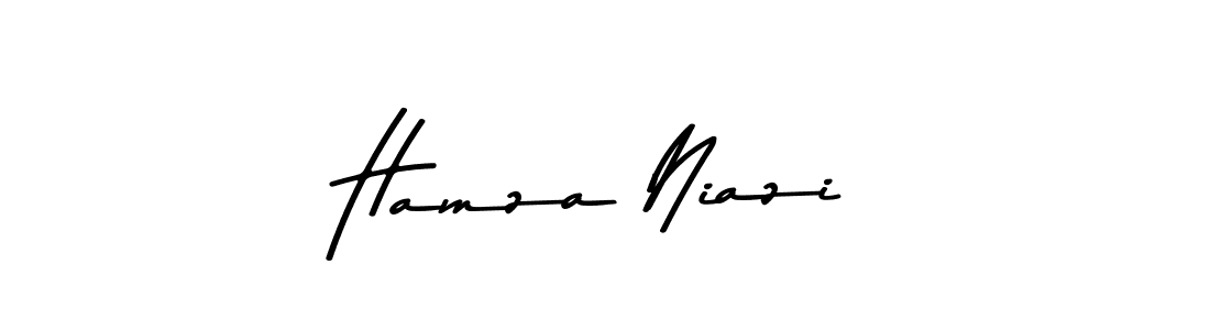 How to make Hamza Niazi name signature. Use Asem Kandis PERSONAL USE style for creating short signs online. This is the latest handwritten sign. Hamza Niazi signature style 9 images and pictures png