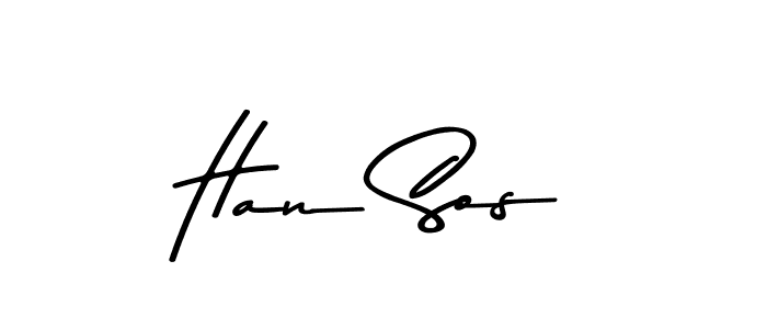 How to make Han Sos name signature. Use Asem Kandis PERSONAL USE style for creating short signs online. This is the latest handwritten sign. Han Sos signature style 9 images and pictures png