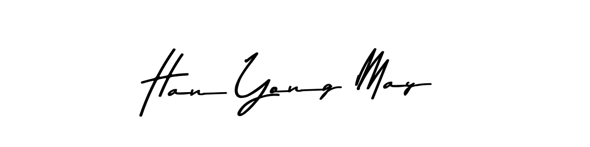 You should practise on your own different ways (Asem Kandis PERSONAL USE) to write your name (Han Yong May) in signature. don't let someone else do it for you. Han Yong May signature style 9 images and pictures png