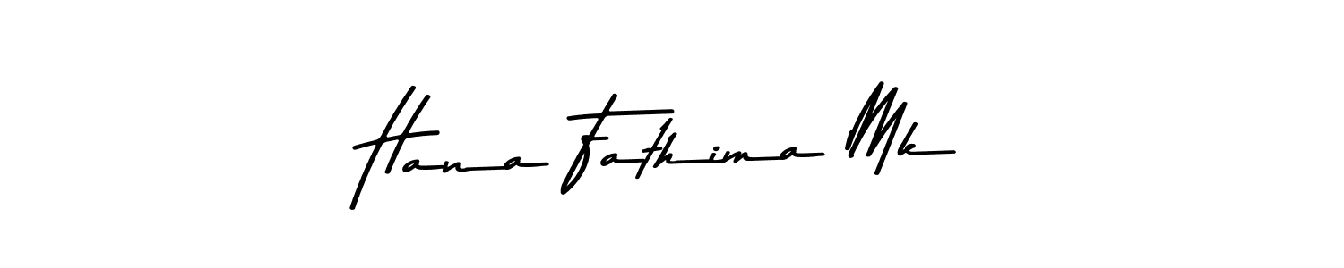 Also You can easily find your signature by using the search form. We will create Hana Fathima Mk name handwritten signature images for you free of cost using Asem Kandis PERSONAL USE sign style. Hana Fathima Mk signature style 9 images and pictures png