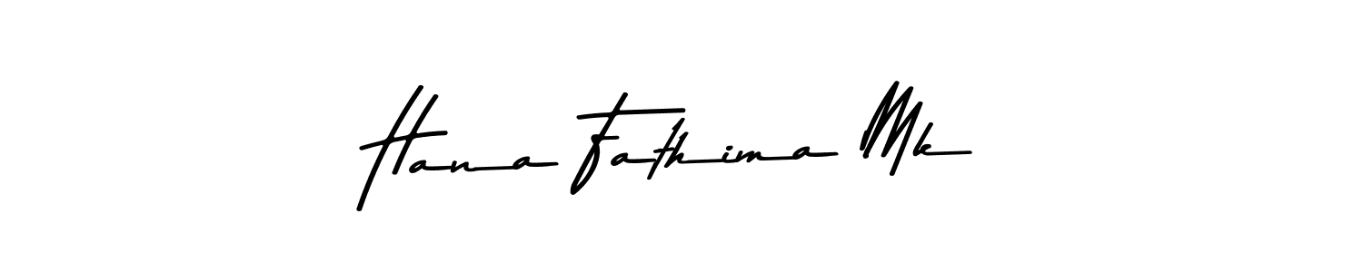 Design your own signature with our free online signature maker. With this signature software, you can create a handwritten (Asem Kandis PERSONAL USE) signature for name Hana Fathima Mk. Hana Fathima Mk signature style 9 images and pictures png