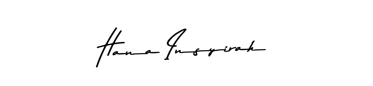 Design your own signature with our free online signature maker. With this signature software, you can create a handwritten (Asem Kandis PERSONAL USE) signature for name Hana Insyirah. Hana Insyirah signature style 9 images and pictures png