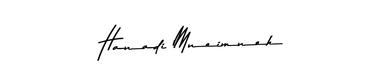 How to make Hanadi Mneimneh name signature. Use Asem Kandis PERSONAL USE style for creating short signs online. This is the latest handwritten sign. Hanadi Mneimneh signature style 9 images and pictures png