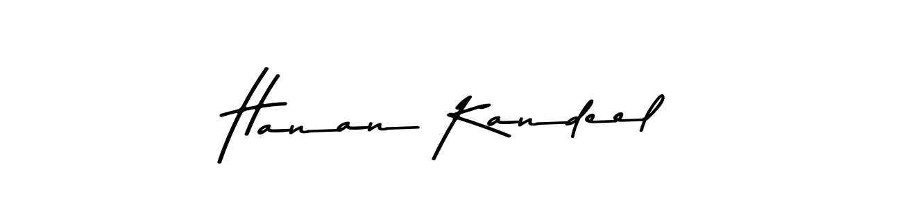 How to make Hanan Kandeel name signature. Use Asem Kandis PERSONAL USE style for creating short signs online. This is the latest handwritten sign. Hanan Kandeel signature style 9 images and pictures png