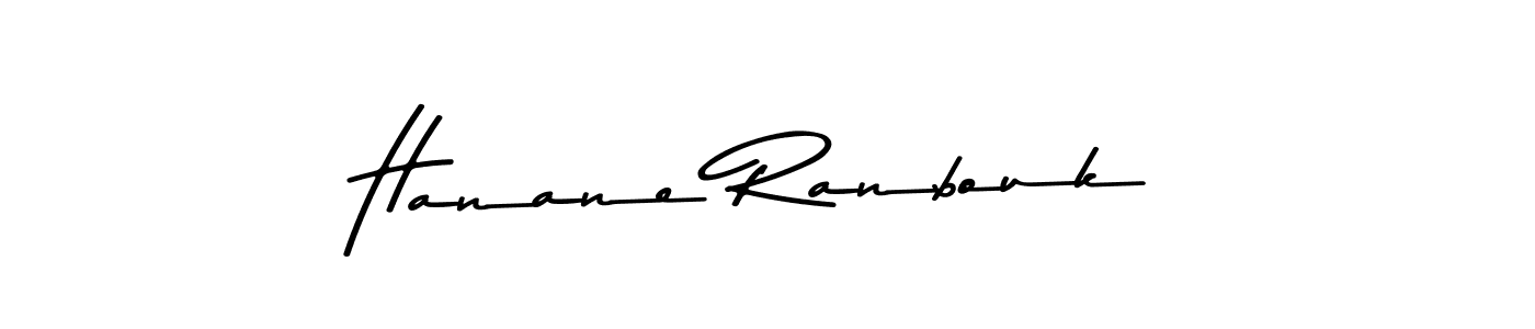 Make a beautiful signature design for name Hanane Ranbouk. With this signature (Asem Kandis PERSONAL USE) style, you can create a handwritten signature for free. Hanane Ranbouk signature style 9 images and pictures png