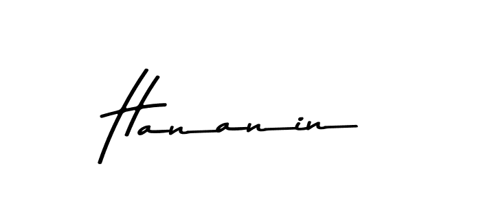 Create a beautiful signature design for name Hananin. With this signature (Asem Kandis PERSONAL USE) fonts, you can make a handwritten signature for free. Hananin signature style 9 images and pictures png