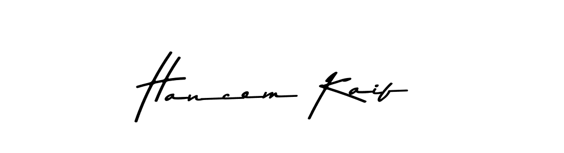 Design your own signature with our free online signature maker. With this signature software, you can create a handwritten (Asem Kandis PERSONAL USE) signature for name Hancem Kaif. Hancem Kaif signature style 9 images and pictures png