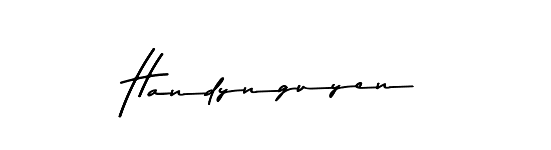 Make a beautiful signature design for name Handynguyen. With this signature (Asem Kandis PERSONAL USE) style, you can create a handwritten signature for free. Handynguyen signature style 9 images and pictures png