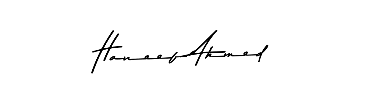 Make a beautiful signature design for name Haneef Ahmed. With this signature (Asem Kandis PERSONAL USE) style, you can create a handwritten signature for free. Haneef Ahmed signature style 9 images and pictures png