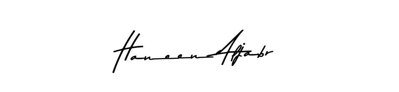 How to make Haneen Aljabr name signature. Use Asem Kandis PERSONAL USE style for creating short signs online. This is the latest handwritten sign. Haneen Aljabr signature style 9 images and pictures png
