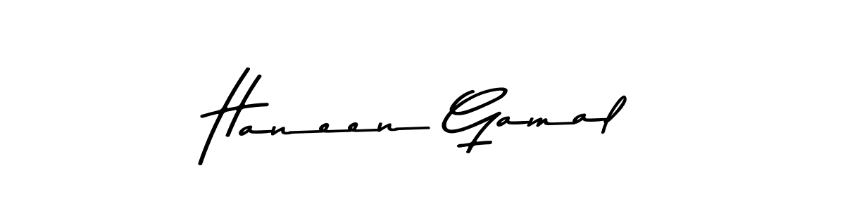 Make a beautiful signature design for name Haneen Gamal. With this signature (Asem Kandis PERSONAL USE) style, you can create a handwritten signature for free. Haneen Gamal signature style 9 images and pictures png